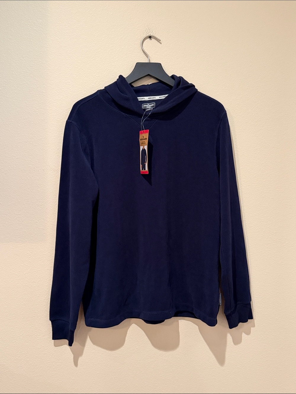 NWT Eddie Bauer Navy Hooded Long-Sleeve Pullover Top